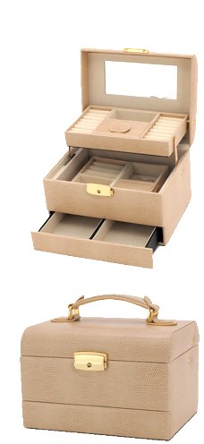 Шкатулка для украшений Jardin D'Ete, цвет бежевый, "рептилия", 20,0 х 15,5 х 13,5 см - фото 256913