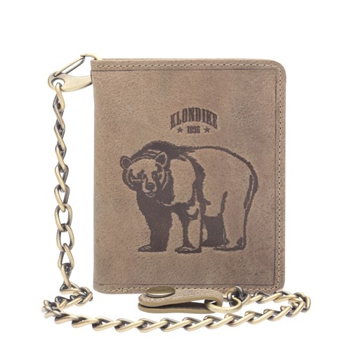 Бумажник KLONDIKE «Wayne Bear», натуральная кожа в коричневом цвете, 10,5 х 12,5 см - фото 258260