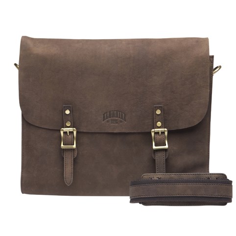 Сумка KLONDIKE «Brett», натуральная кожа в темно-коричневом цвете, 38 х 33 х 7 см - фото 258726