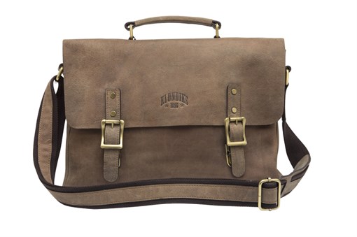 Сумка KLONDIKE «Bill», натуральная кожа в коричневом цвете, 40 х 32 х 7 см - фото 258746