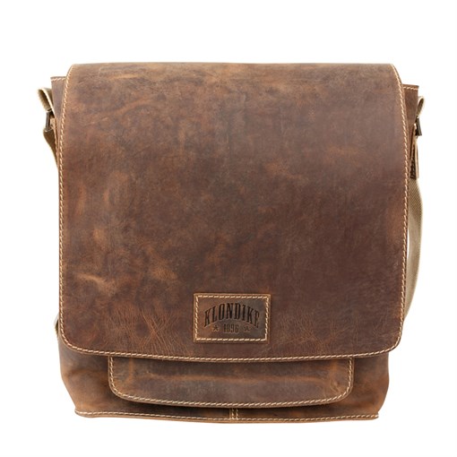 Сумка KLONDIKE Native, натуральная кожа в коричневом цвете, 35 х 13 х 36 см - фото 258826