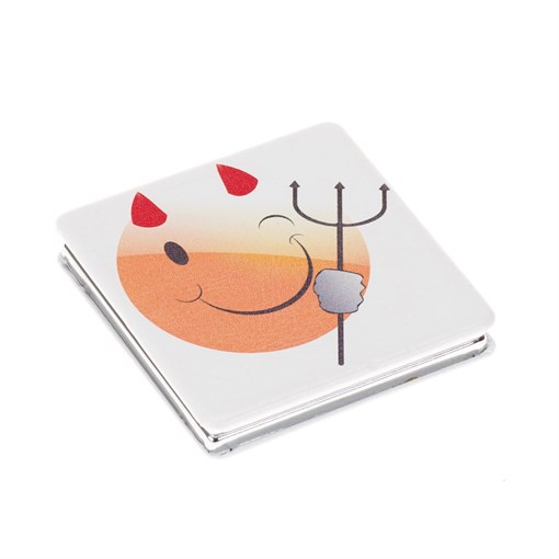 Зеркало Dewal Beauty серия "Смайлики " карманное квадратное, чертик, размер 60х60х0,9мм - фото 258894