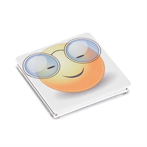 Зеркало Dewal Beauty серия "Смайлики " карманное квадратное, очкарик, размер 60х60х0,9мм - фото 258897