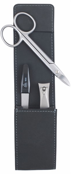 Маникюрный набор Erbe, 3пр. Футляр: натур.кожа, цвет черный - фото 258917