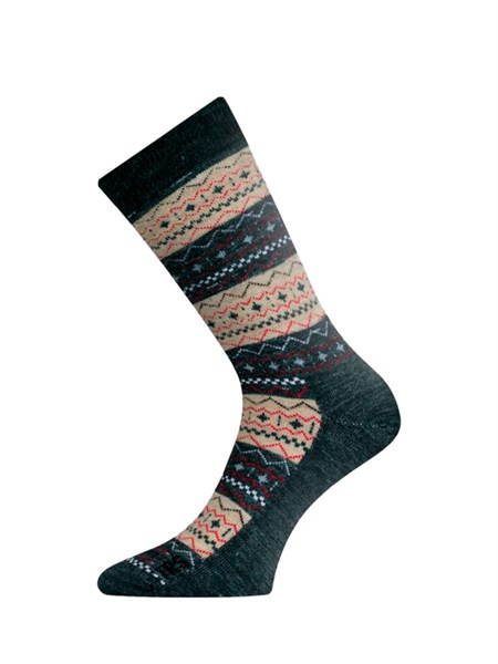 Носки Lasting TWP 807, wool+polypropylene, черный с коричневым рисунком, размер XL (TWP807XL) - фото 260236