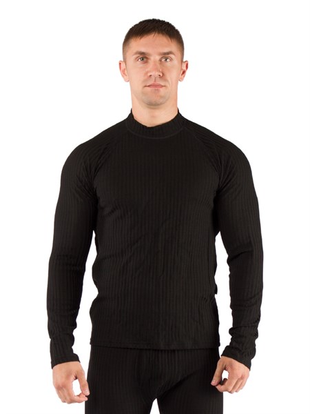 Футболка мужская SWU / дл. рукав / комбинир 180/  черный / M - фото 260497