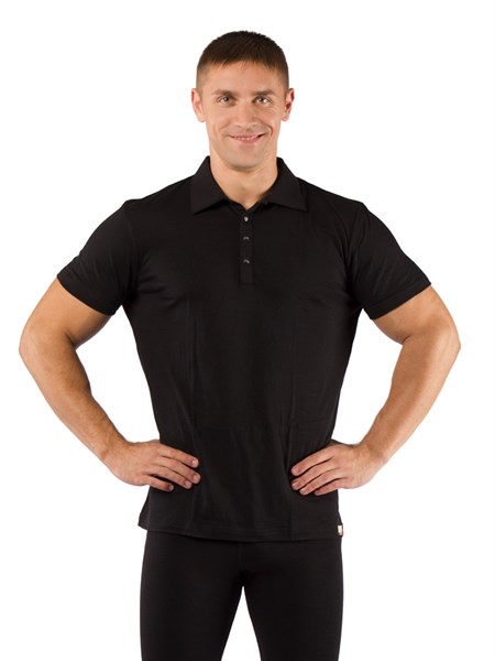 Футболка  мужская DINGO/ кор. рукав/ шерсть 160/ черный / XL - фото 260823