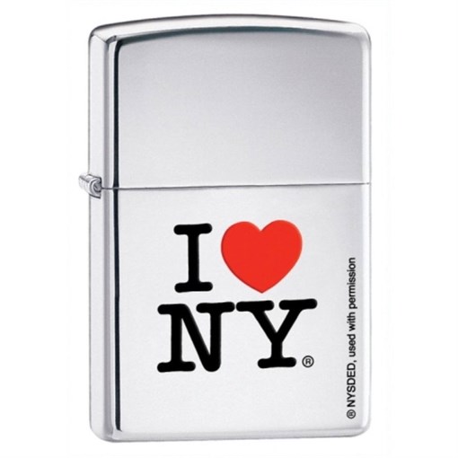 Широкая зажигалка Zippo I Love NY 24799 - фото 281949