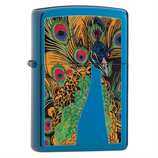 Широкая зажигалка Zippo Peacock Lighter 28035 - фото 281983