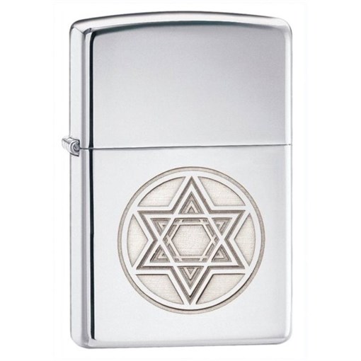 Широкая зажигалка Zippo Star OF DAVID 28288 - фото 282019