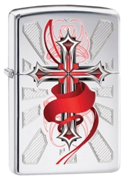 Широкая зажигалка Zippo Cross 28526 - фото 282121