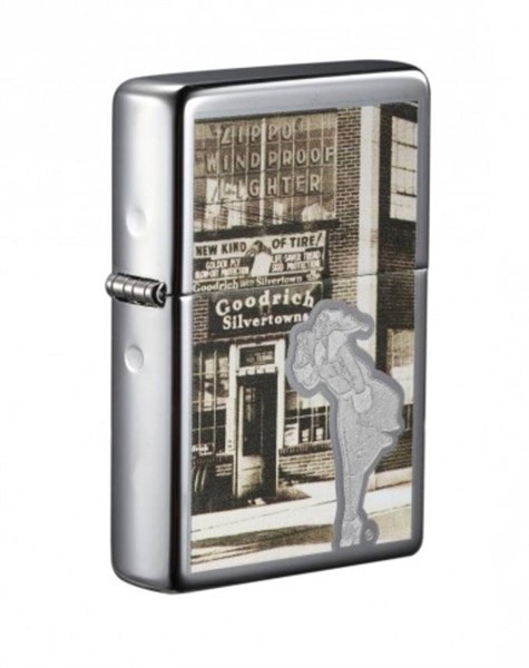 Широкая зажигалка Zippo Windy Girl 28538 - фото 282133
