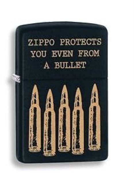 Широкая зажигалка Zippo Bullet 28762 - фото 282178