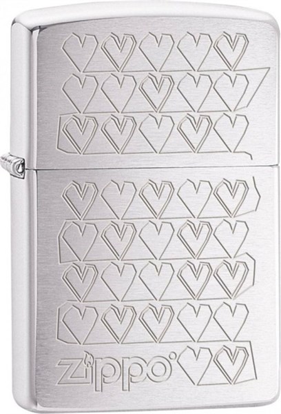 Широкая зажигалка Zippo Hearts 28788 - фото 282192