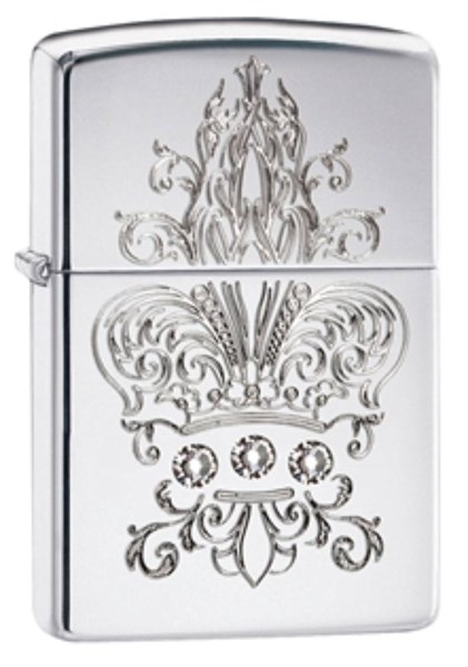 Широкая зажигалка Zippo Cross-Fleur De Lis Swarov 28805 - фото 282206