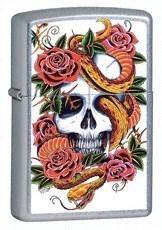 Широкая зажигалка Zippo Blooming Death 24321 - фото 282261