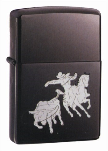Широкая зажигалка Zippo Bull Roping 20848 - фото 282265