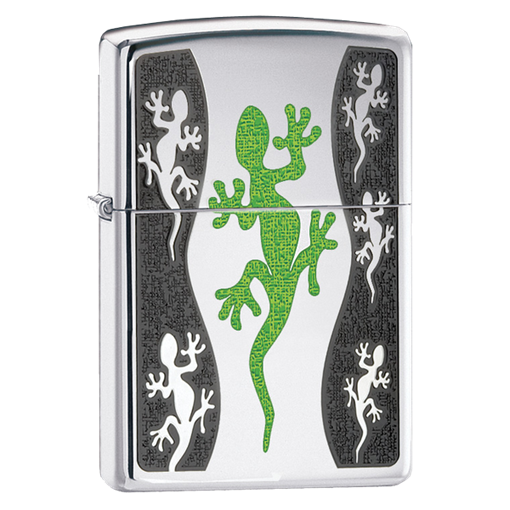 Широкая зажигалка Zippo Green Lizard 21149 - фото 282323