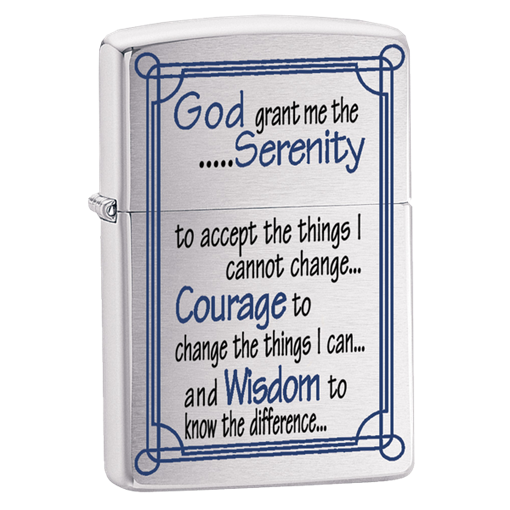 Широкая зажигалка Zippo Serenity Prayer 24355 - фото 282392