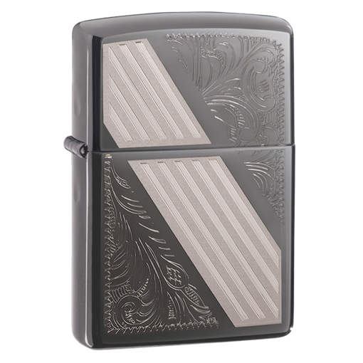 Широкая зажигалка Zippo Venetian Stripe 24038 - фото 282407