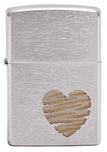 Широкая зажигалка Zippo Heart Design 200 - фото 282508