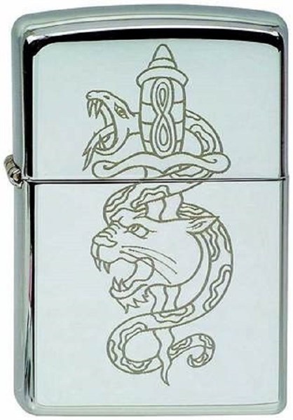 Широкая зажигалка Zippo Snake/lion 232 - фото 282683