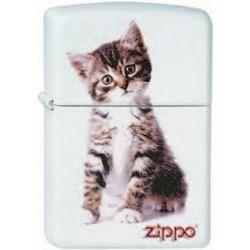 Широкая зажигалка Zippo Kitten sitting 214 - фото 282727