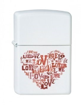 Широкая зажигалка Zippo Love heart 214 - фото 282731