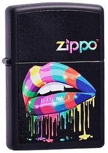 Широкая зажигалка Zippo Rainbow Lips 218 - фото 282770