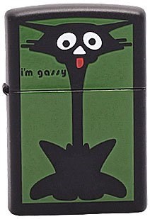 Широкая зажигалка Zippo Scaredy Cat 218 - фото 282778