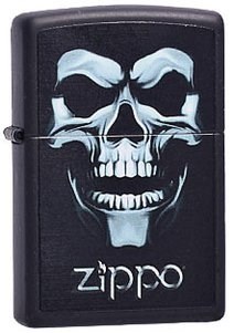 Широкая зажигалка Zippo Skull shadow 218 - фото 282780