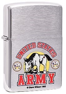 Широкая зажигалка Zippo US Army 24530 - фото 282858