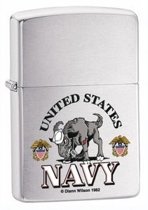 Широкая зажигалка Zippo US Navy 24533 - фото 282864