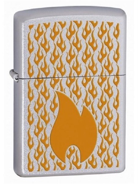 Широкая зажигалка Zippo Flames 24919 - фото 282913