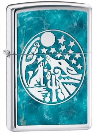 Широкая зажигалка Zippo Southwest Wolf 24941 - фото 282922