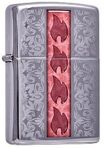 Широкая зажигалка Zippo Flowering design 250 - фото 282964