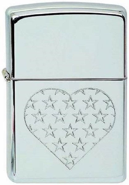 Широкая зажигалка Zippo Star Heart 297 - фото 283000