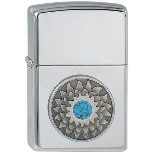 Широкая зажигалка Zippo Turquoise 301 - фото 283007