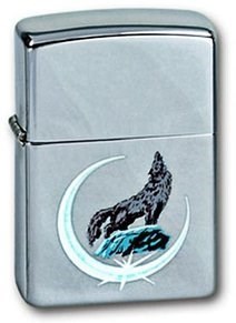 Широкая зажигалка Zippo Wolf 303 - фото 283011
