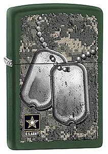 Широкая зажигалка Zippo US Army 28513 - фото 283120