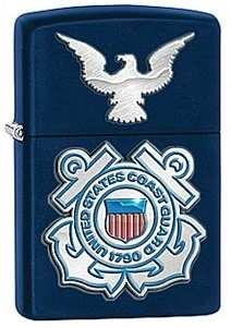 Широкая зажигалка Zippo USCG 28681 - фото 283155