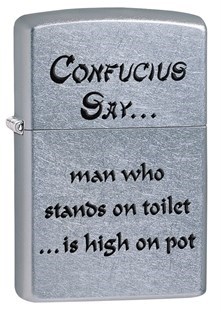 Широкая зажигалка Zippo Confucius Toilet 28459 - фото 283233