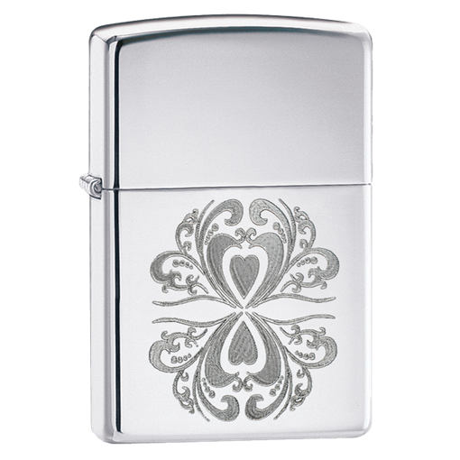 Широкая зажигалка Zippo MIRRORED HEARTS 28050 - фото 283261
