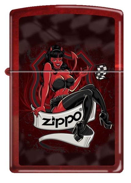 Широкая зажигалка Zippo 3 DEVIL GIRL 210 - фото 283558