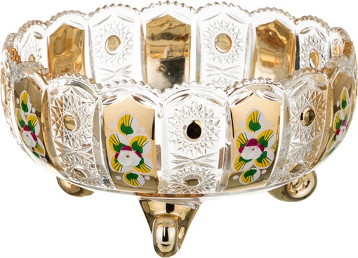 Конфетница "Lefard gold glass" D= 22 см , H= 12 см - фото 288101