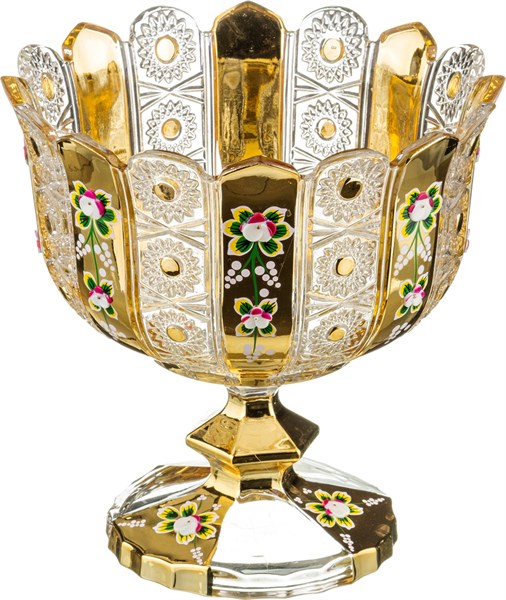 Конфетница на ножке "Lefard gold glass" D=24 см H=25 см - фото 288109