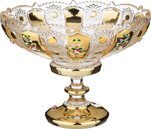 Фруктовница на ножке "Lefard gold glass" D=30 см H=23 см - фото 288113