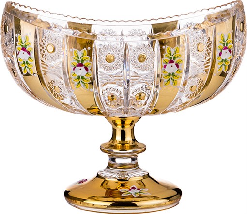 Фруктовница на ножке "Lefard gold glass" L=26 см H=22 см - фото 288138