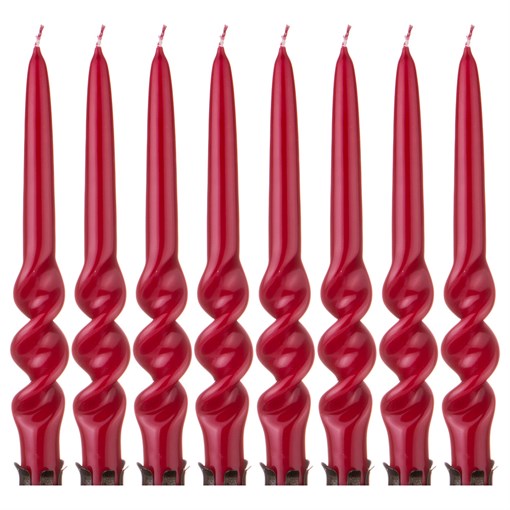 Набор свечей из 8  шт 23,5/2,2 см лакированный бордовый - фото 291259