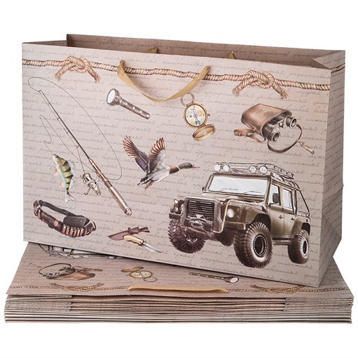 Комплект бумажных пакетов из 10  шт 60*40*23 см - фото 295257